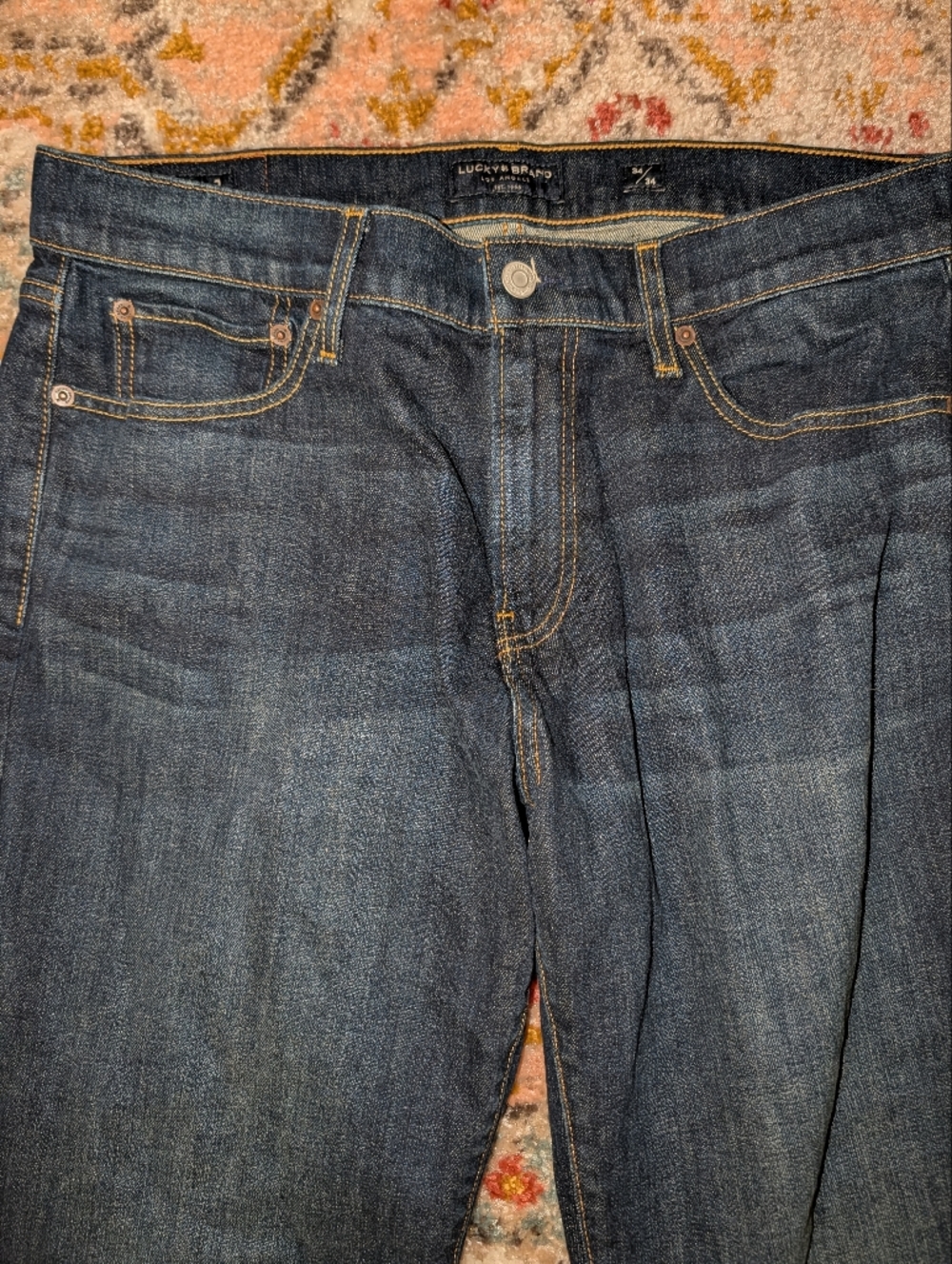 Lucky Brand Men’s Indigo Straight Jeans 34/34 Clean Minimal Classic